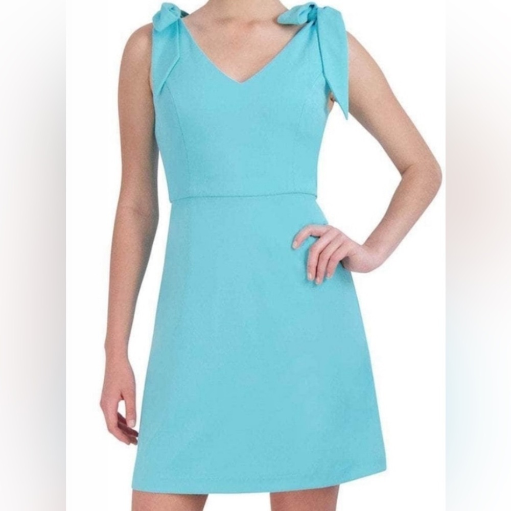 BCBGeneration Aqua Blue Dress with Bow Straps